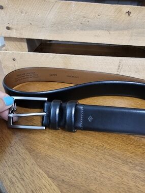 ​Joseph Abboud Black Leather Dress Belt Made in Italy Size 42